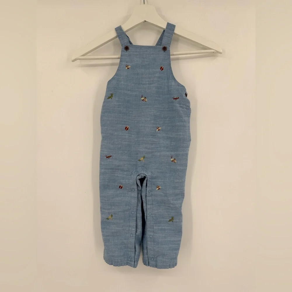 Janie and Jack Baby Button Bug Friends Cotton Coveralls - Picture 4 of 15